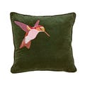 Retro Hummingbird Cushion Green