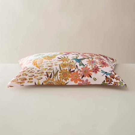 Retro Hummingbird Oxford Pillowcase, Multi