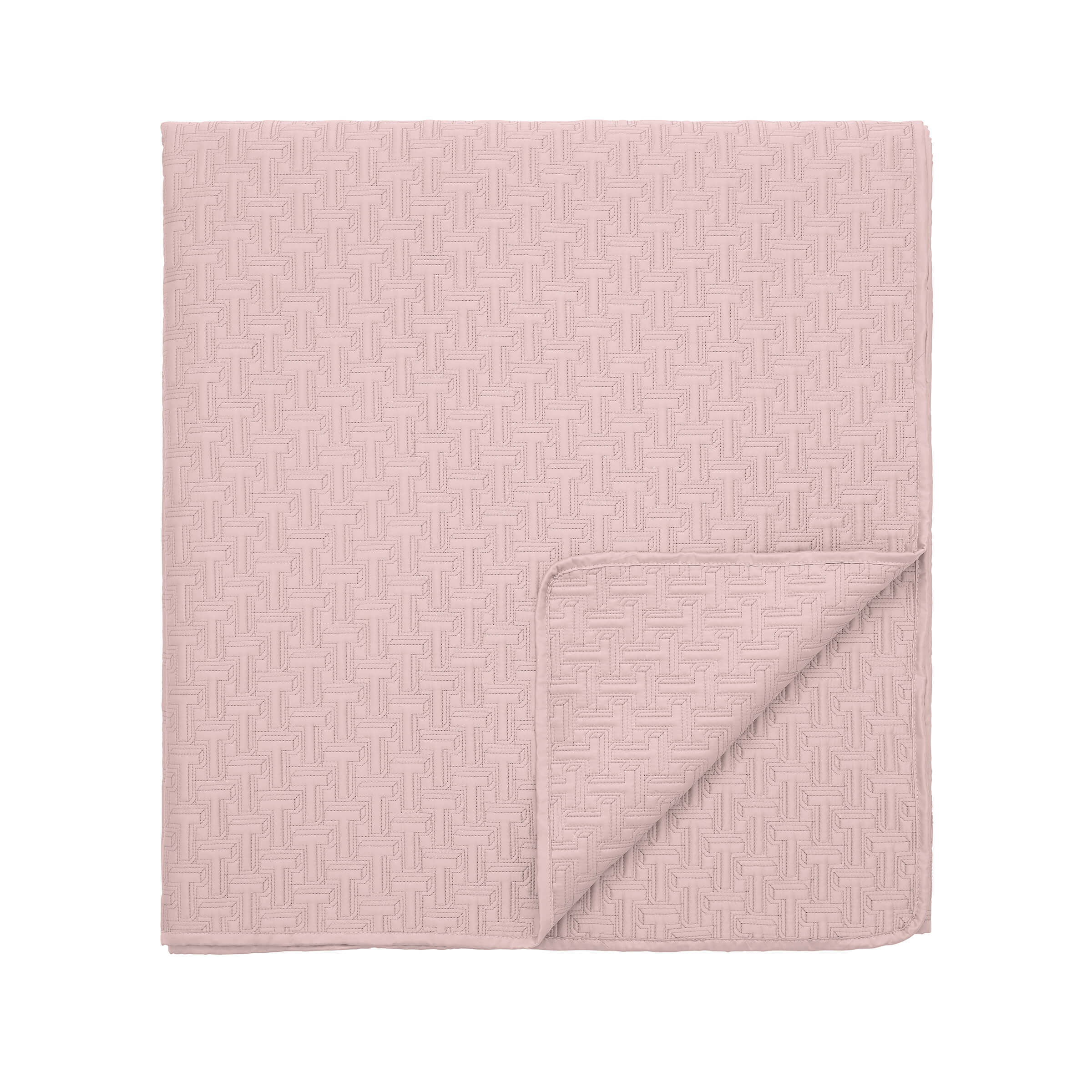 Product photograph of Ted Baker T Quilted Throw Soft Pink from Bedeck Home